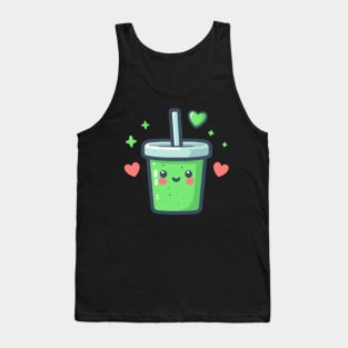 Green Smoothie Drink for Healthy Diet | Kawaii Cute Food Art for Vegans Tank Top